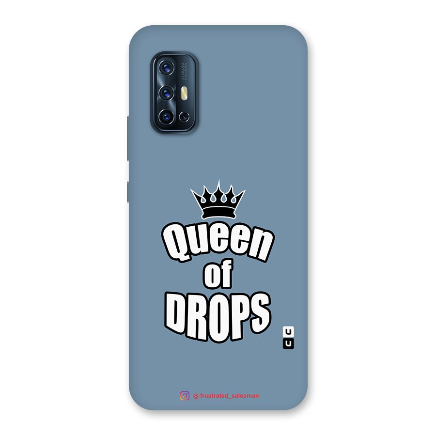 Queen of Drops SteelBlue Glass Back Case for Vivo V17
