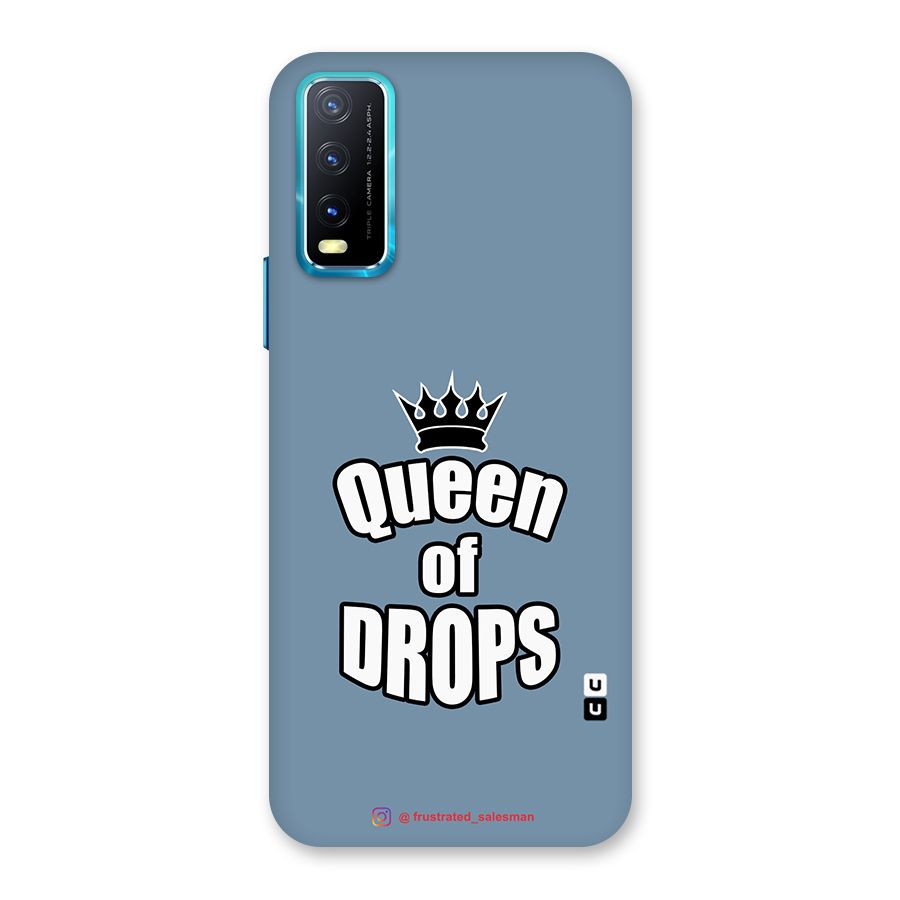 Queen of Drops SteelBlue Back Case for Vivo Y20G