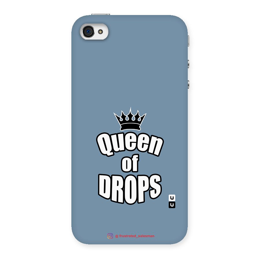 Queen of Drops SteelBlue Back Case for iPhone 4 4s