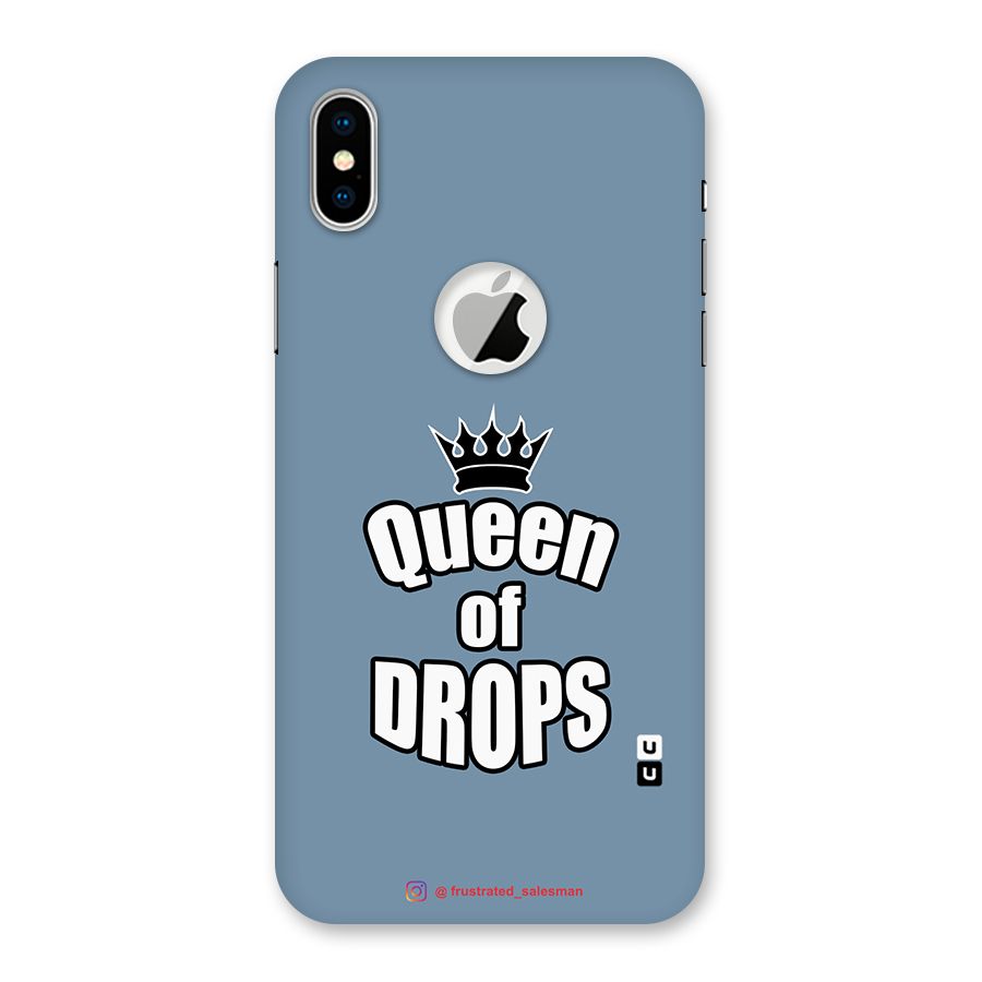 Queen of Drops SteelBlue Back Case for iPhone X Logo Cut