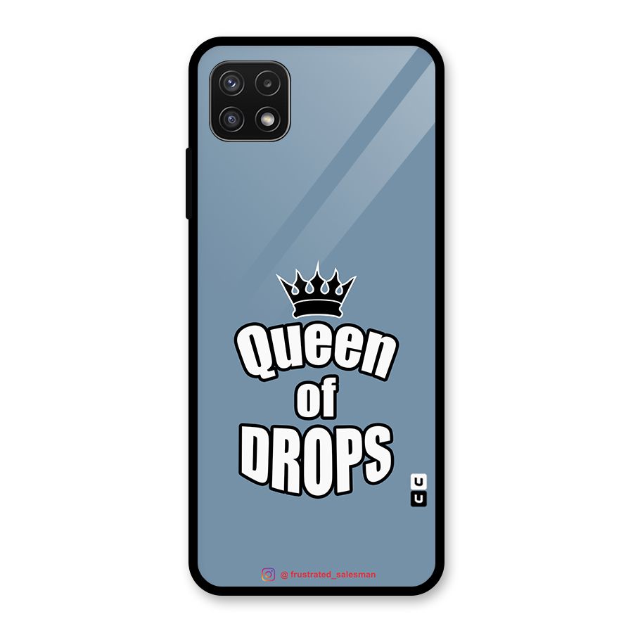 Queen of Drops SteelBlue Glass Back Case for Galaxy A22 5G