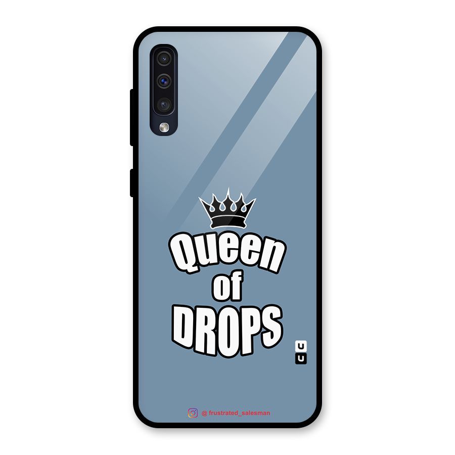 Queen of Drops SteelBlue Glass Back Case for Galaxy A50s