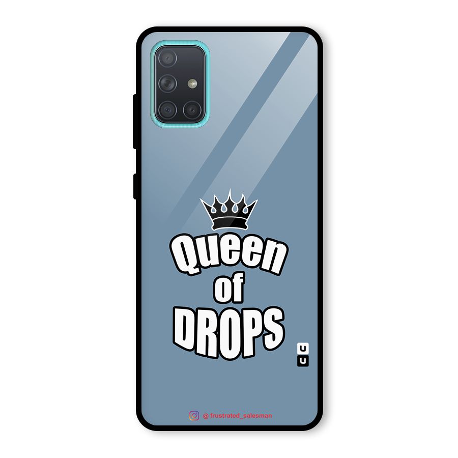 Queen of Drops SteelBlue Glass Back Case for Galaxy A71