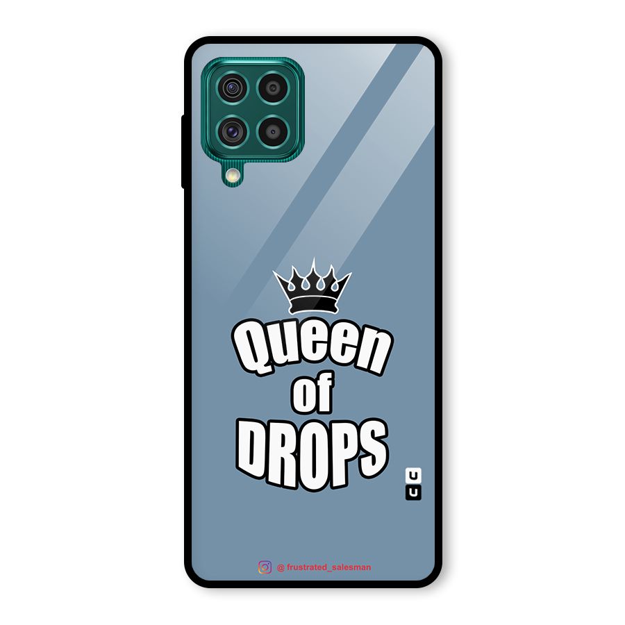 Queen of Drops SteelBlue Glass Back Case for Galaxy F62