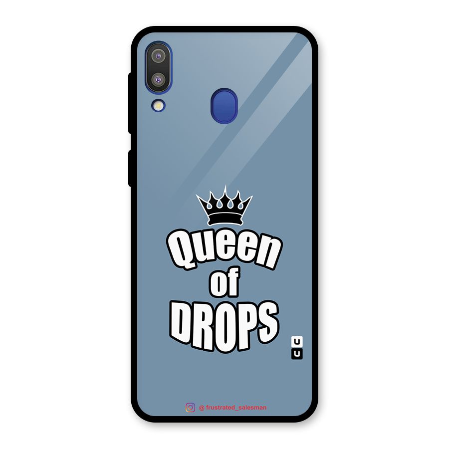 Queen of Drops SteelBlue Glass Back Case for Galaxy M20