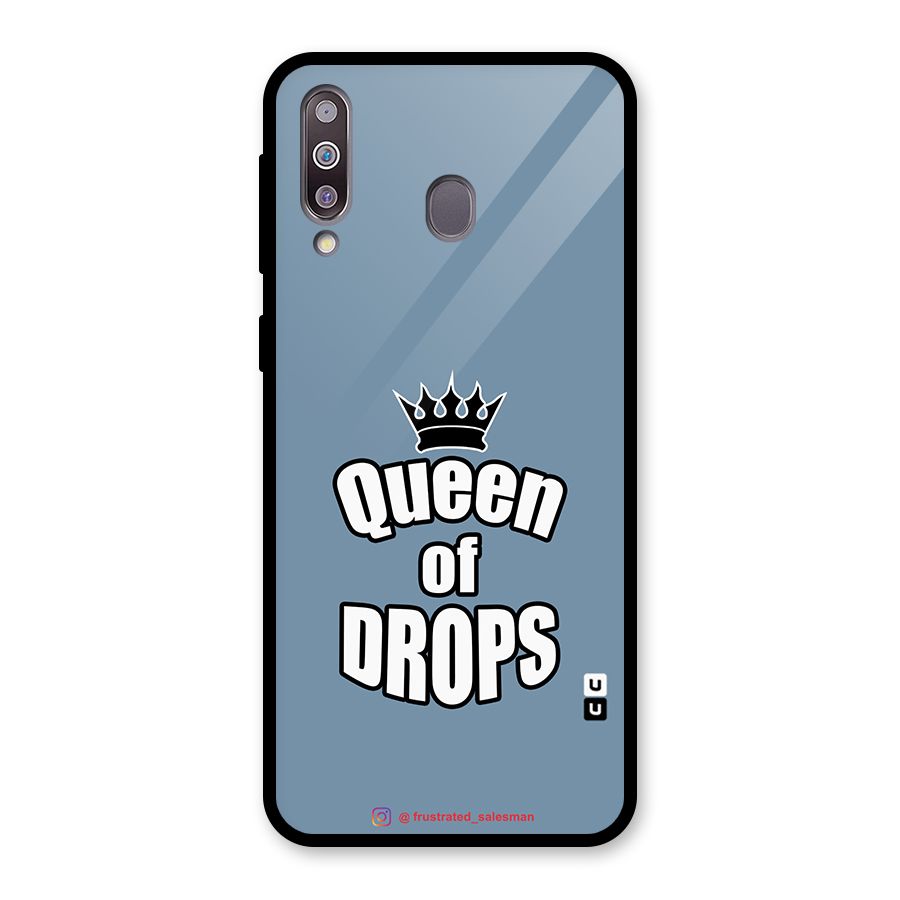 Queen of Drops SteelBlue Glass Back Case for Galaxy M30
