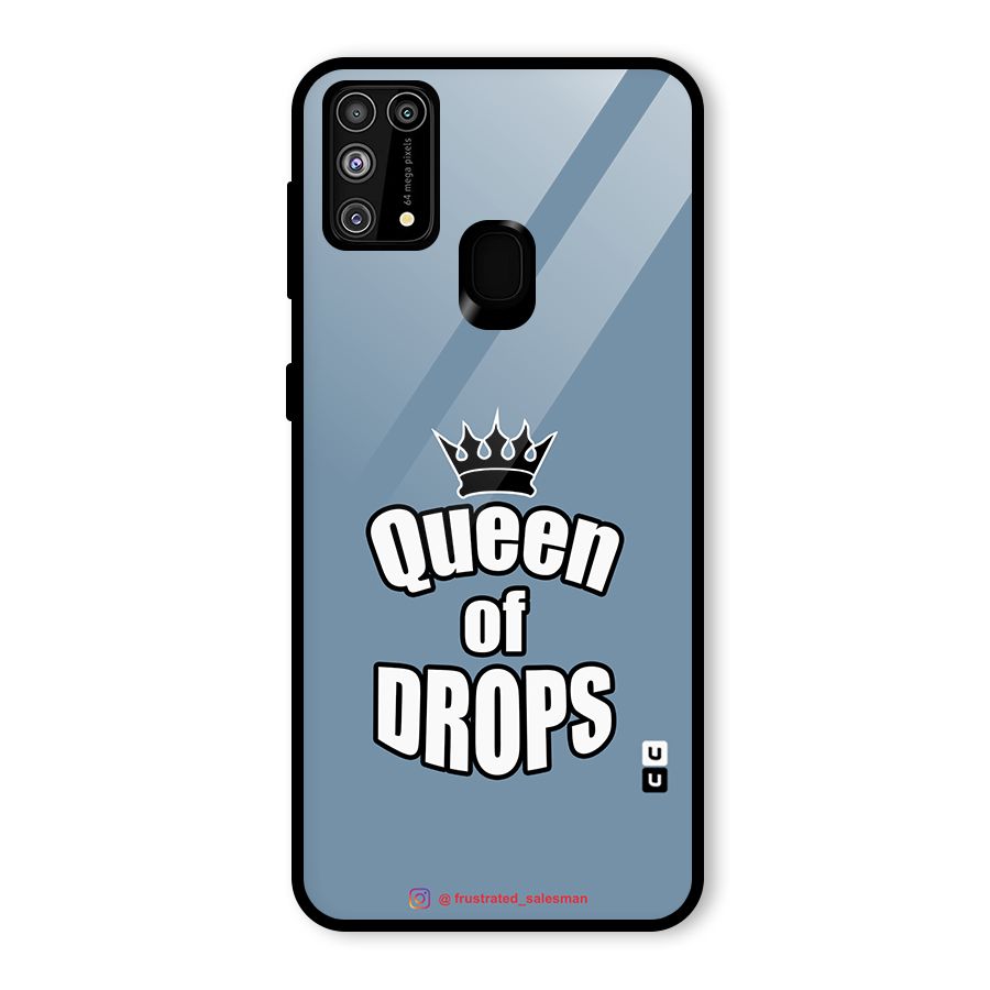 Queen of Drops SteelBlue Glass Back Case for Galaxy M31