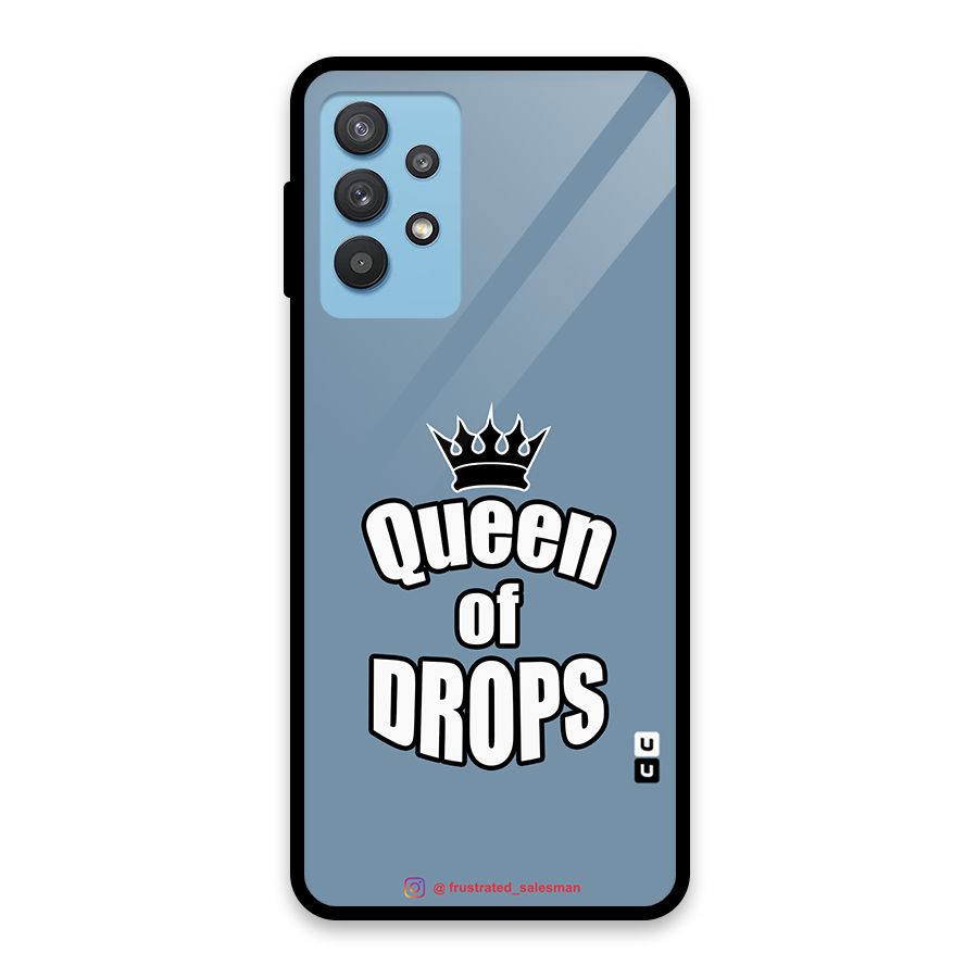 Queen of Drops SteelBlue Glass Back Case for Galaxy M32 5G