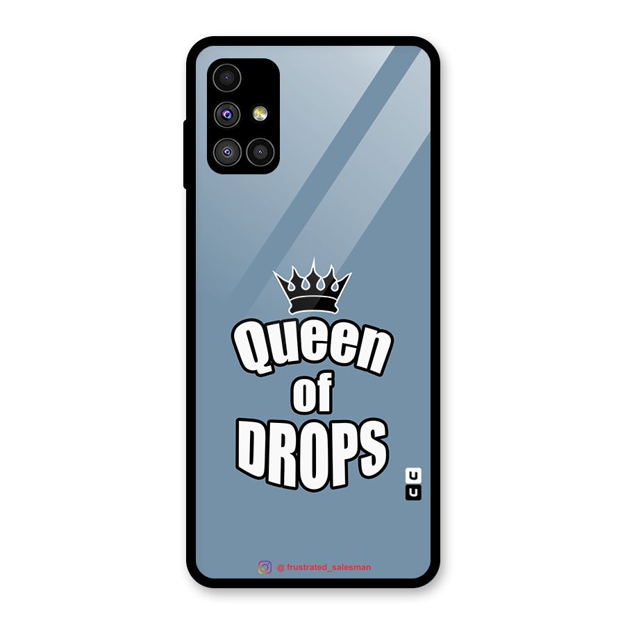 Queen of Drops SteelBlue Glass Back Case for Galaxy M51