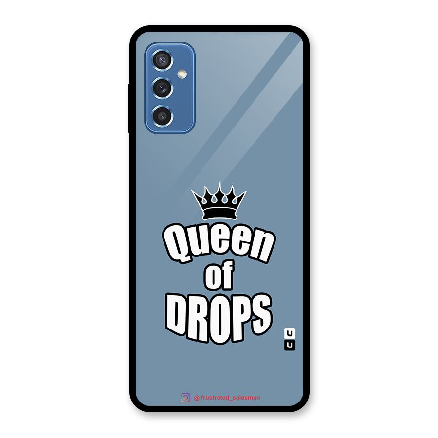 Queen of Drops SteelBlue Glass Back Case for Galaxy M52 5G