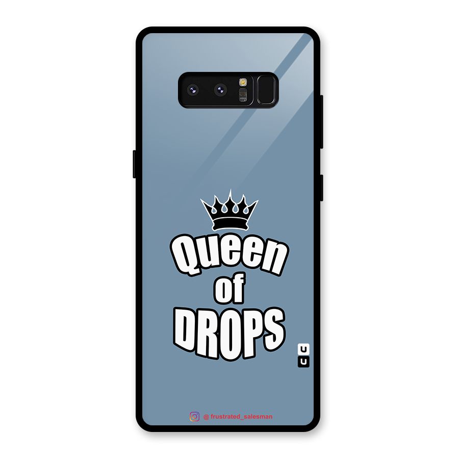 Queen of Drops SteelBlue Glass Back Case for Galaxy Note 8