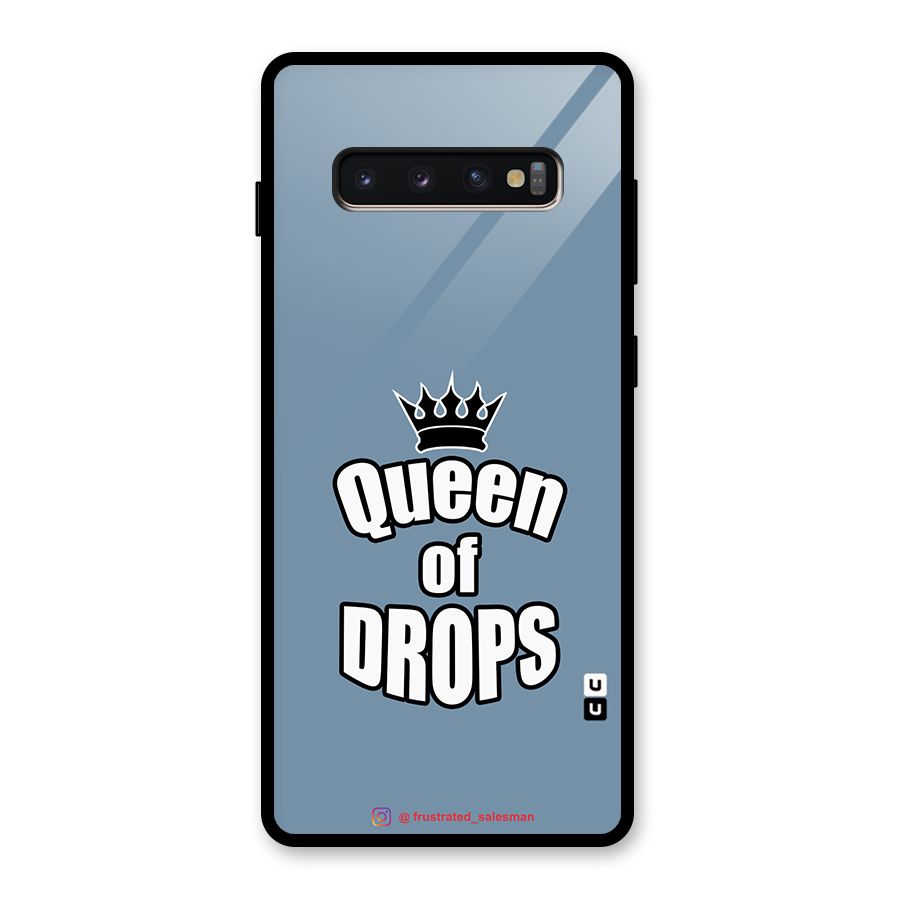 Queen of Drops SteelBlue Glass Back Case for Galaxy S10 Plus