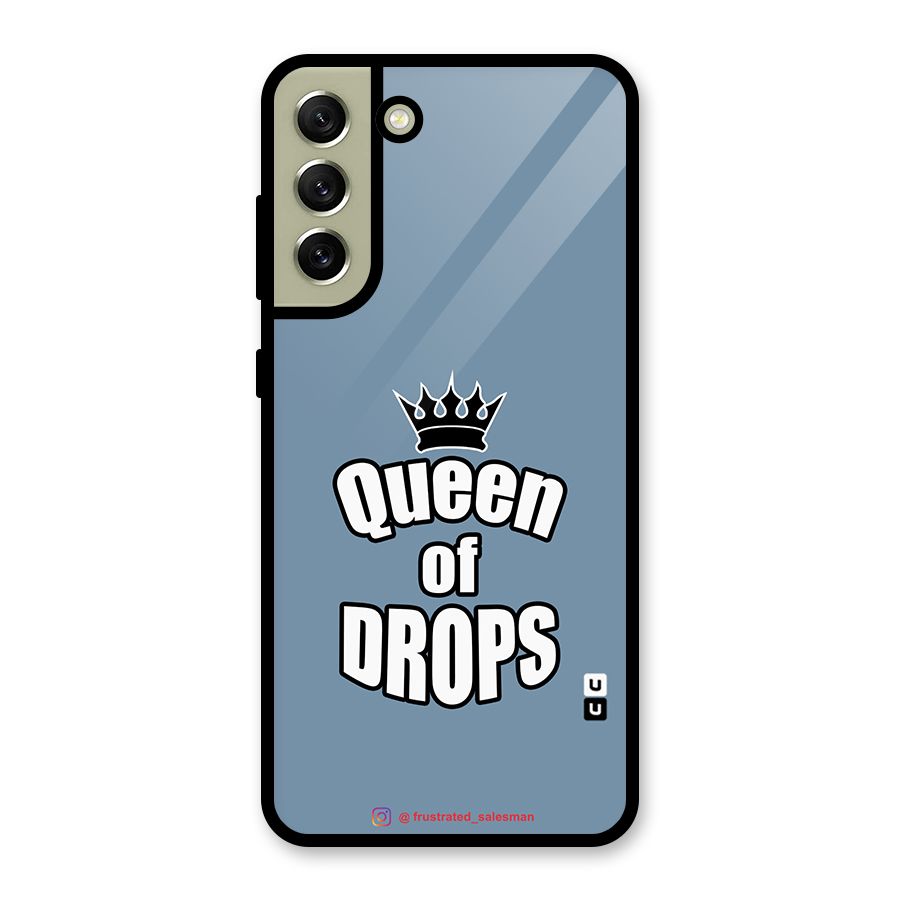 Queen of Drops SteelBlue Glass Back Case for Galaxy S21 FE 5G