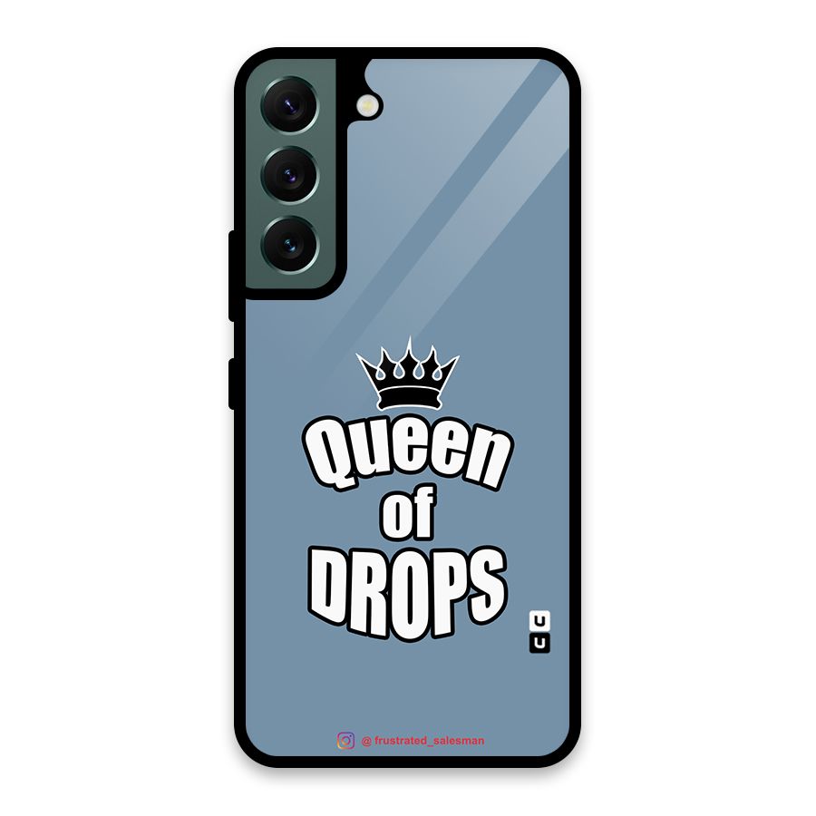 Queen of Drops SteelBlue Glass Back Case for Galaxy S22 5G