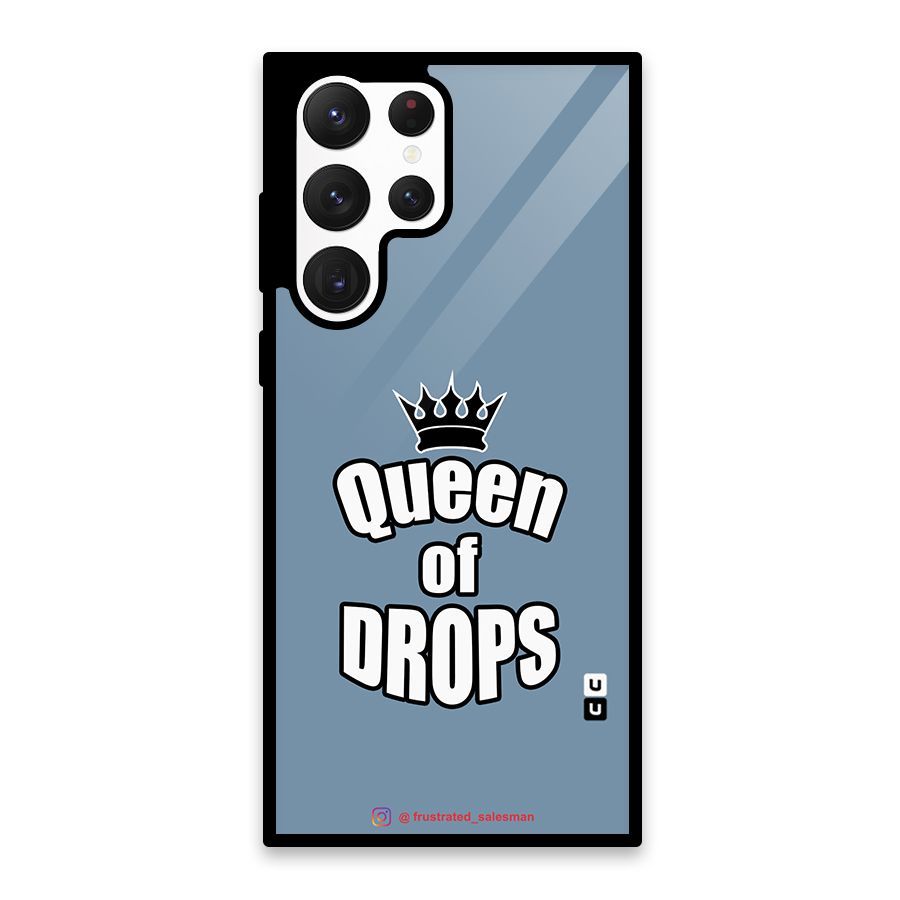 Queen of Drops SteelBlue Glass Back Case for Galaxy S22 Ultra 5G