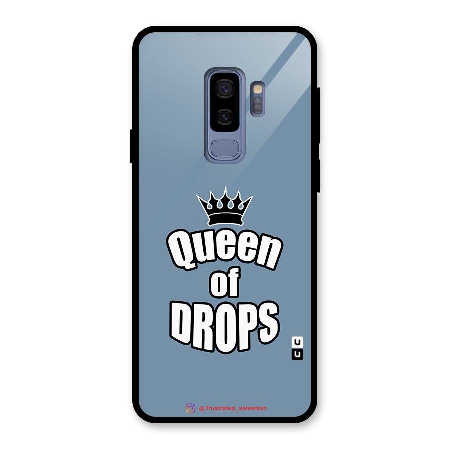 Queen of Drops SteelBlue Glass Back Case for Galaxy S9 Plus