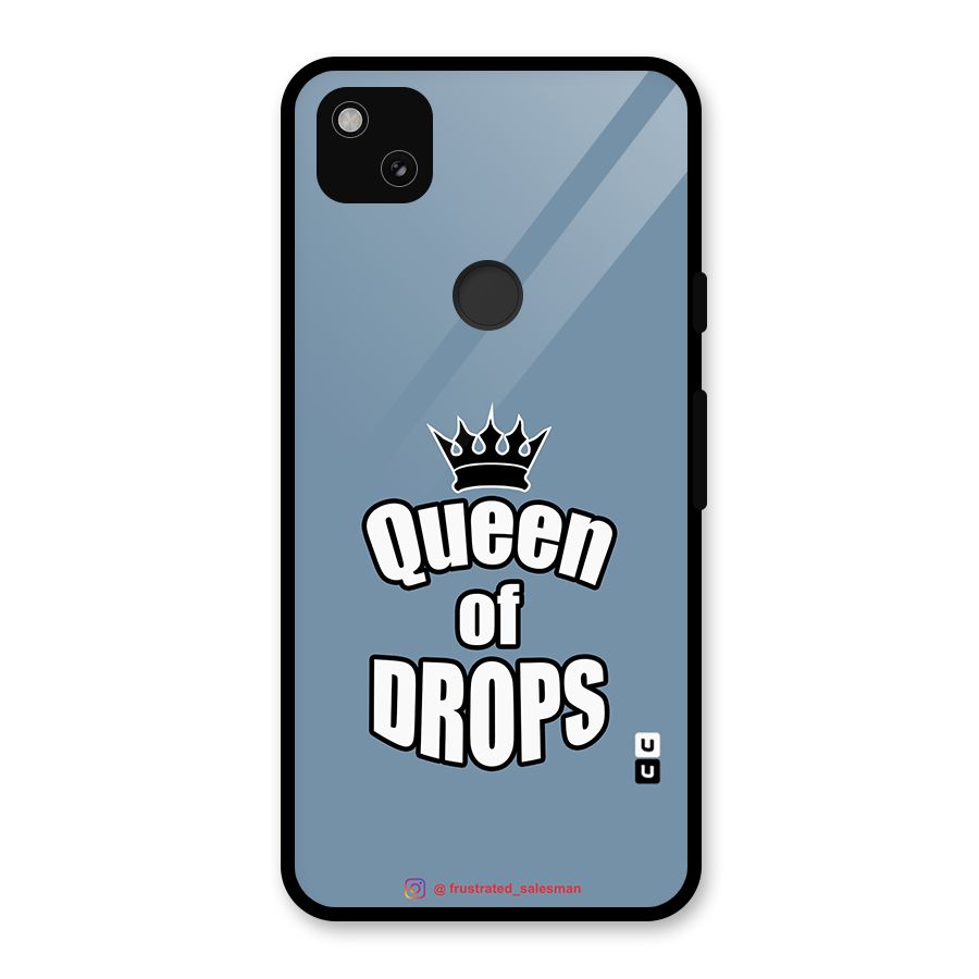 Queen of Drops SteelBlue Glass Back Case for Google Pixel 4a