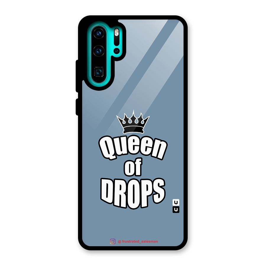 Queen of Drops SteelBlue Glass Back Case for Huawei P30 Pro