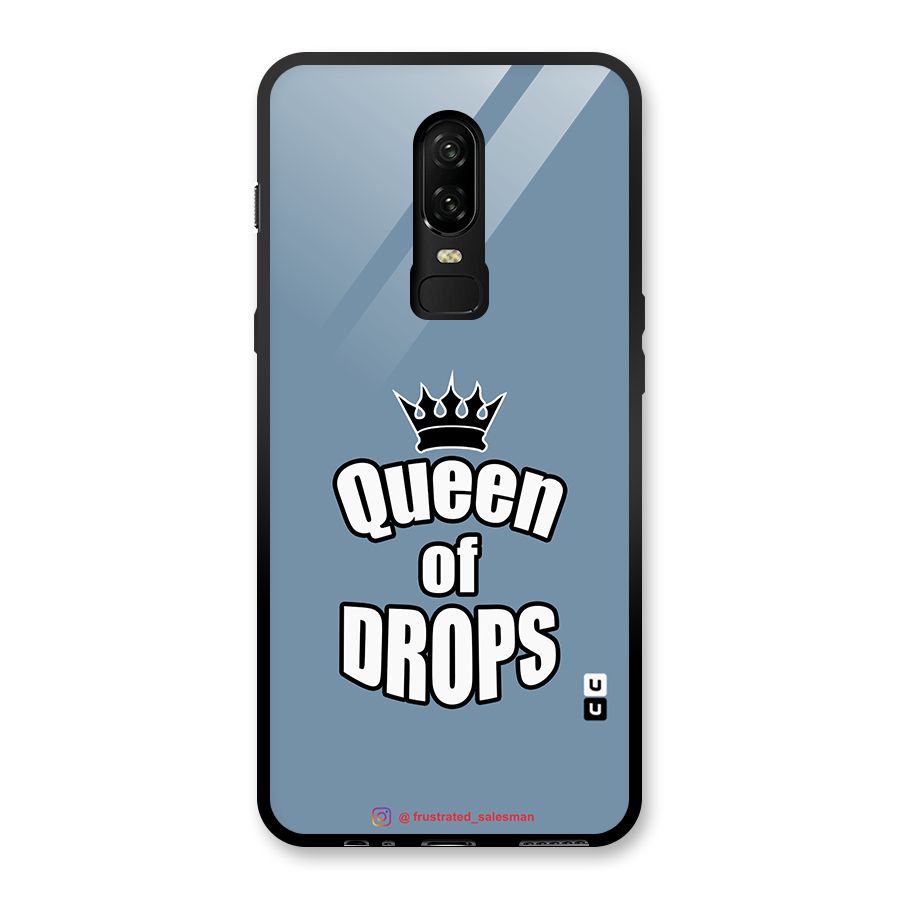 Queen of Drops SteelBlue Glass Back Case for OnePlus 6