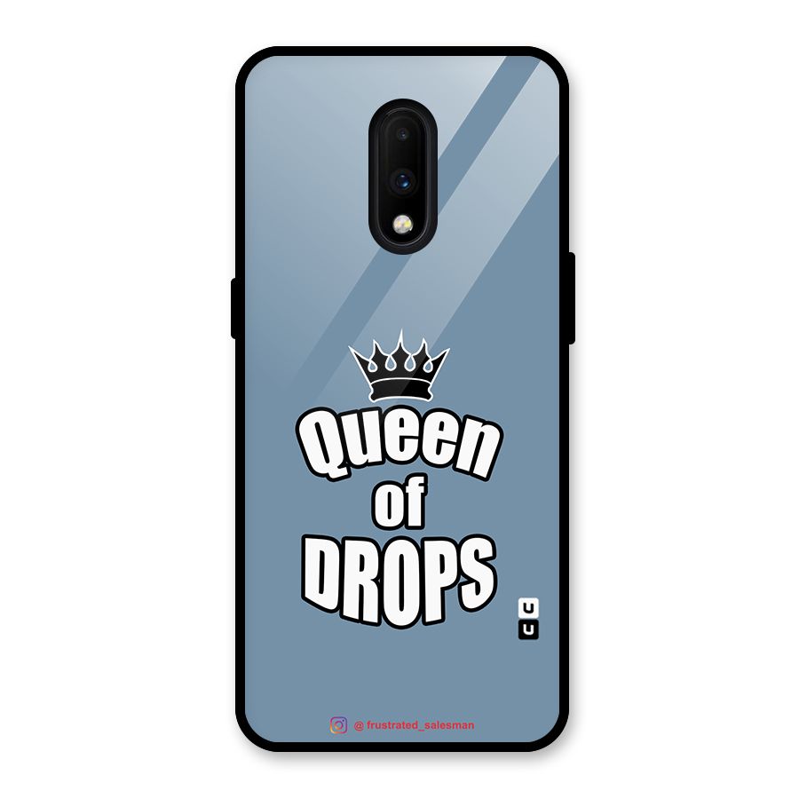 Queen of Drops SteelBlue Glass Back Case for OnePlus 7
