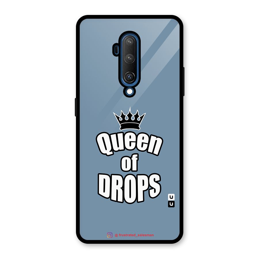 Queen of Drops SteelBlue Glass Back Case for OnePlus 7T Pro