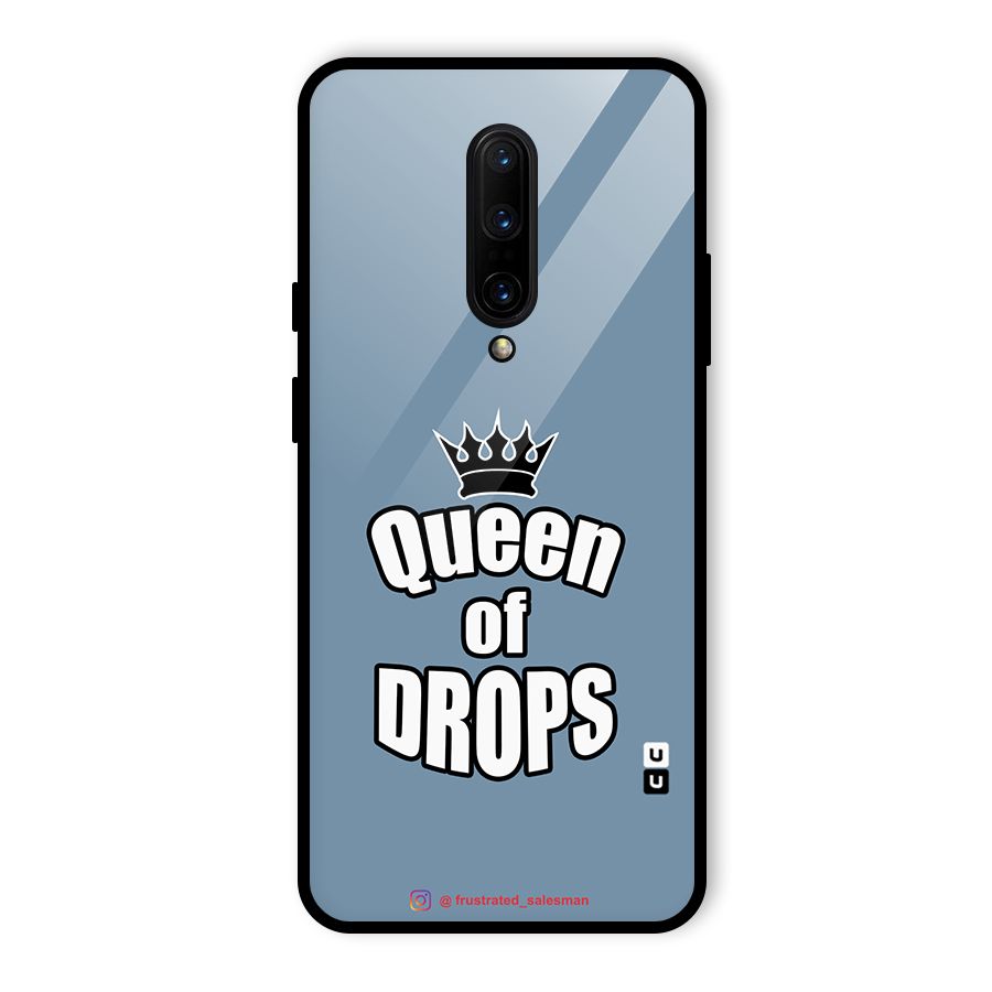 Queen of Drops SteelBlue Glass Back Case for OnePlus 7 Pro