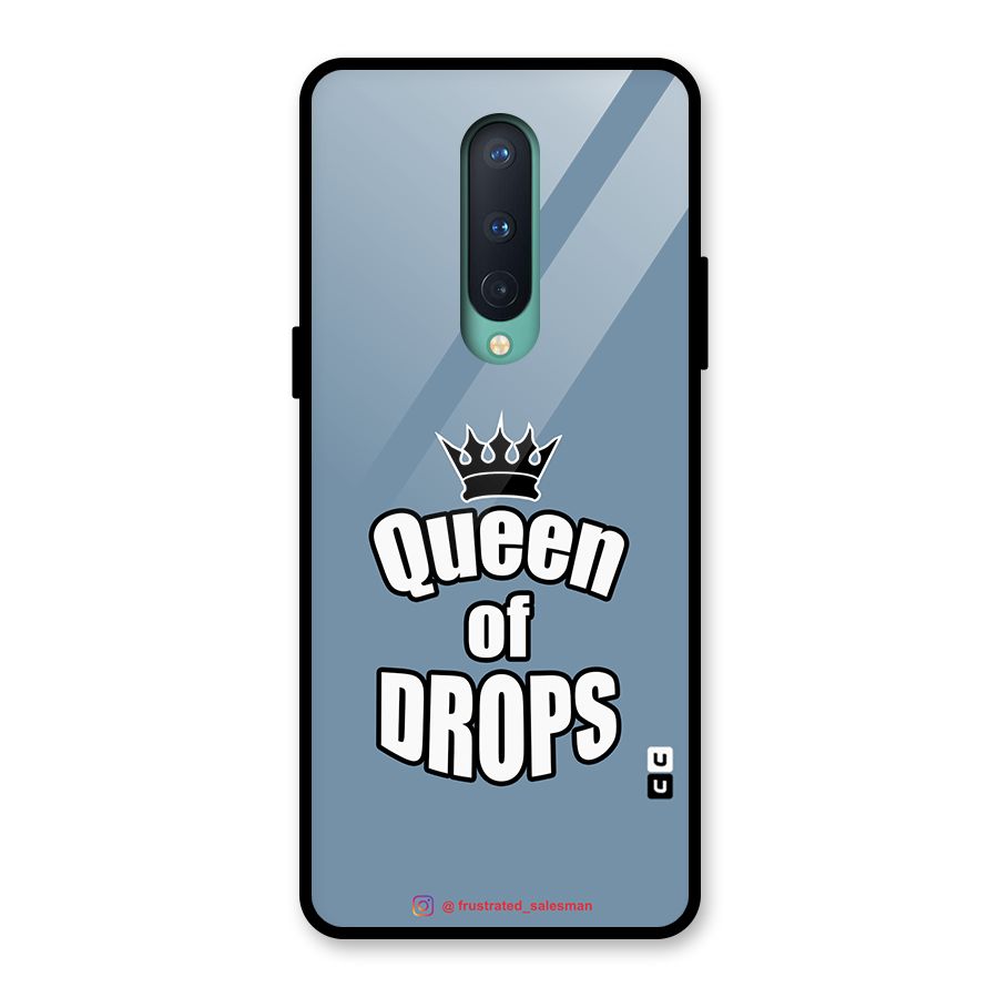 Queen of Drops SteelBlue Glass Back Case for OnePlus 8