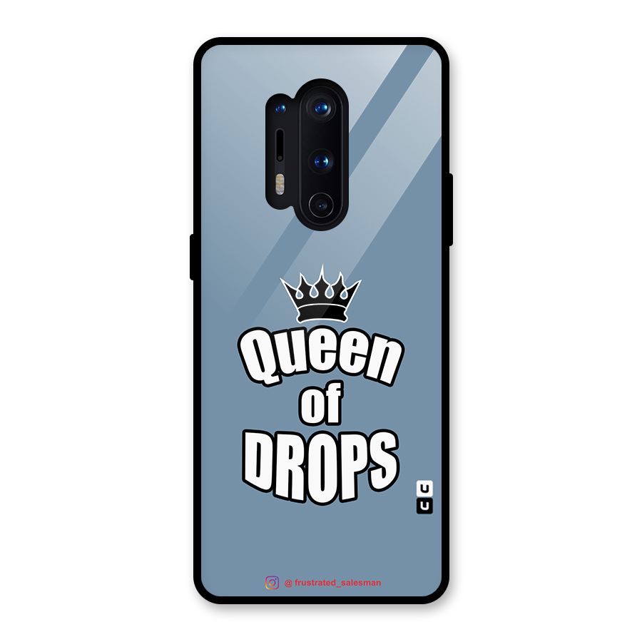 Queen of Drops SteelBlue Glass Back Case for OnePlus 8 Pro