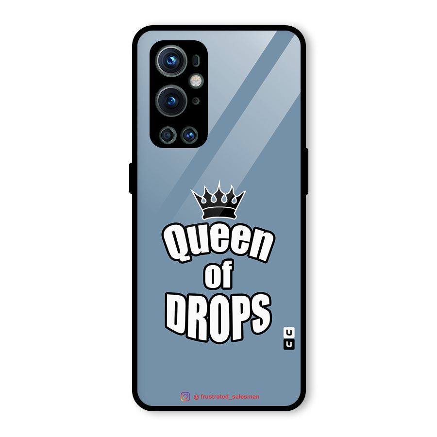 Queen of Drops SteelBlue Glass Back Case for OnePlus 9 Pro
