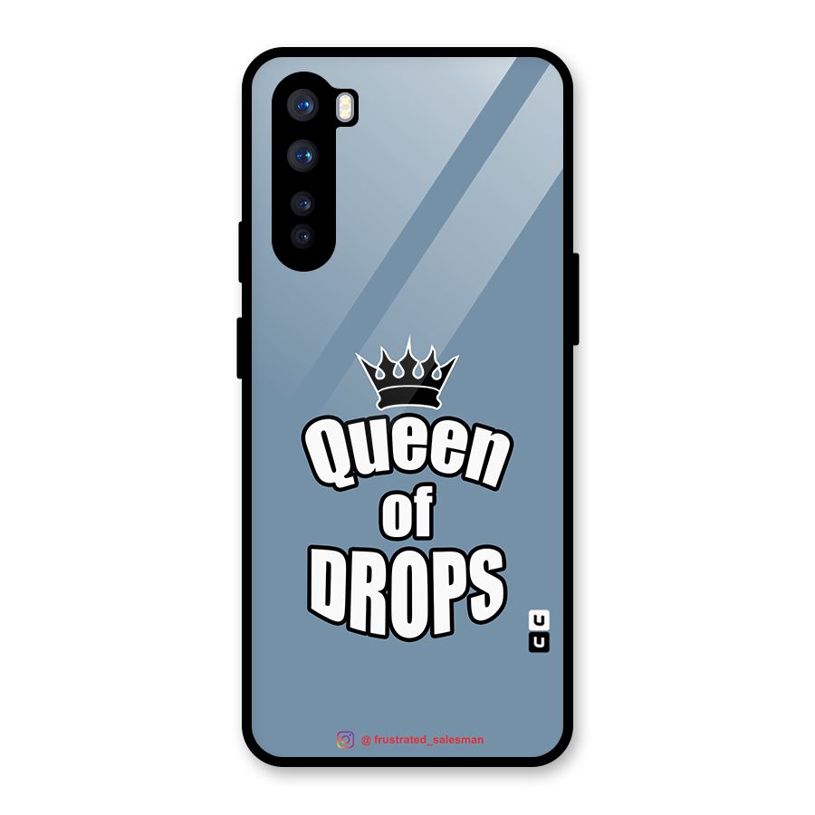 Queen of Drops SteelBlue Glass Back Case for OnePlus Nord