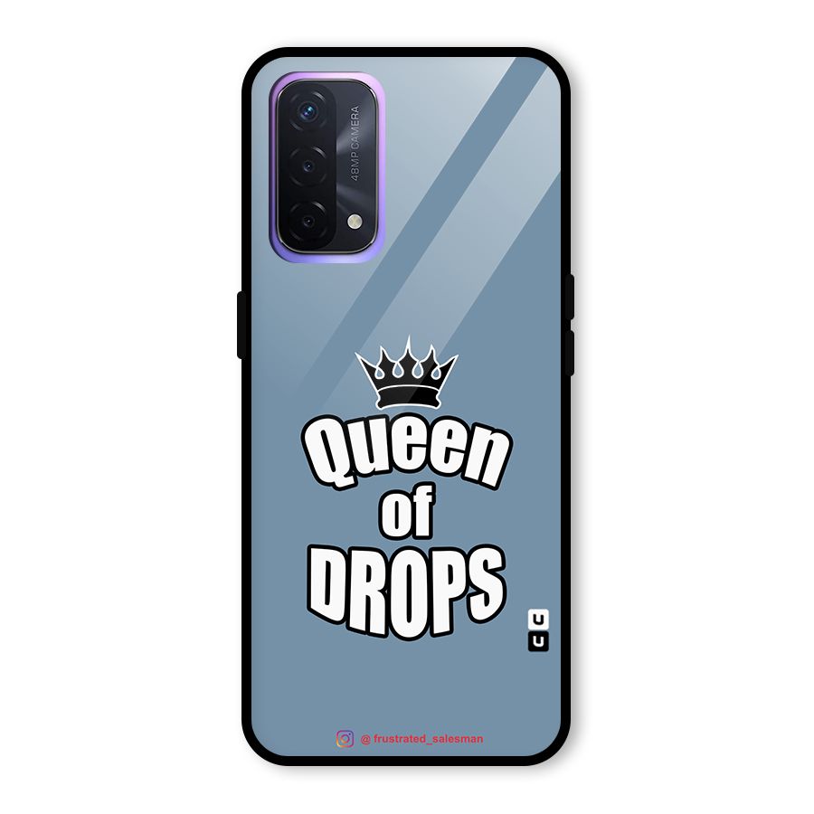 Queen of Drops SteelBlue Glass Back Case for Oppo A74 5G