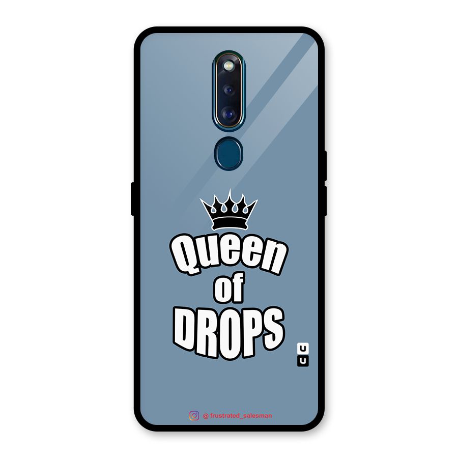 Queen of Drops SteelBlue Glass Back Case for Oppo F11 Pro