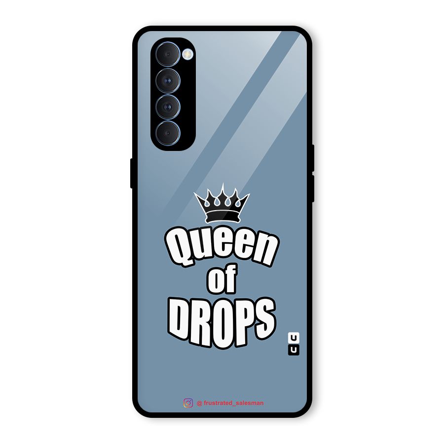 Queen of Drops SteelBlue Glass Back Case for Oppo Reno4 Pro