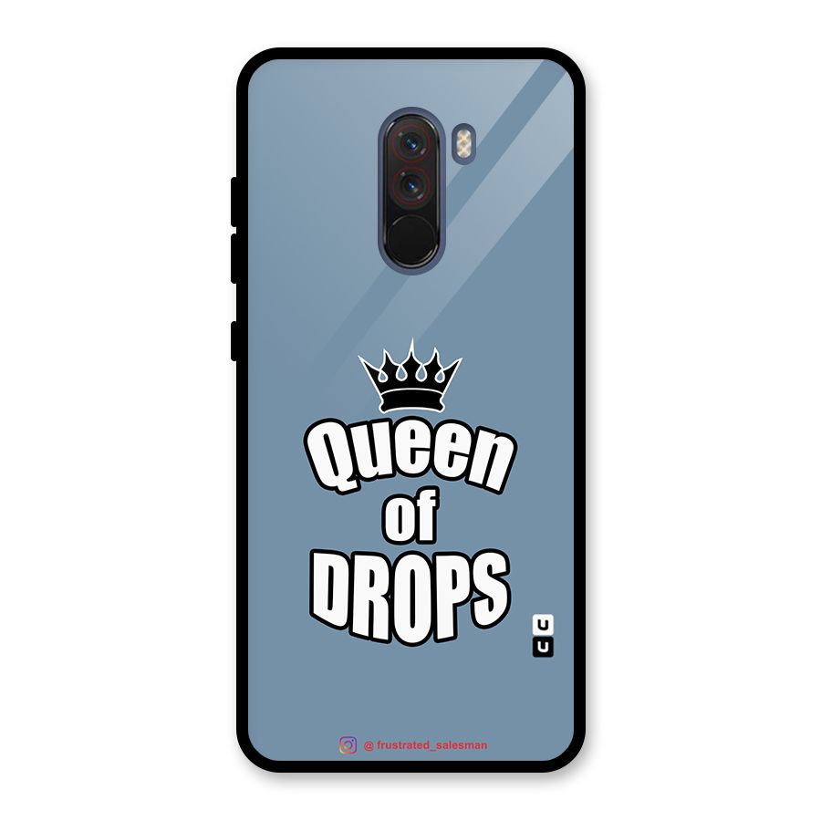 Queen of Drops SteelBlue Glass Back Case for Poco F1