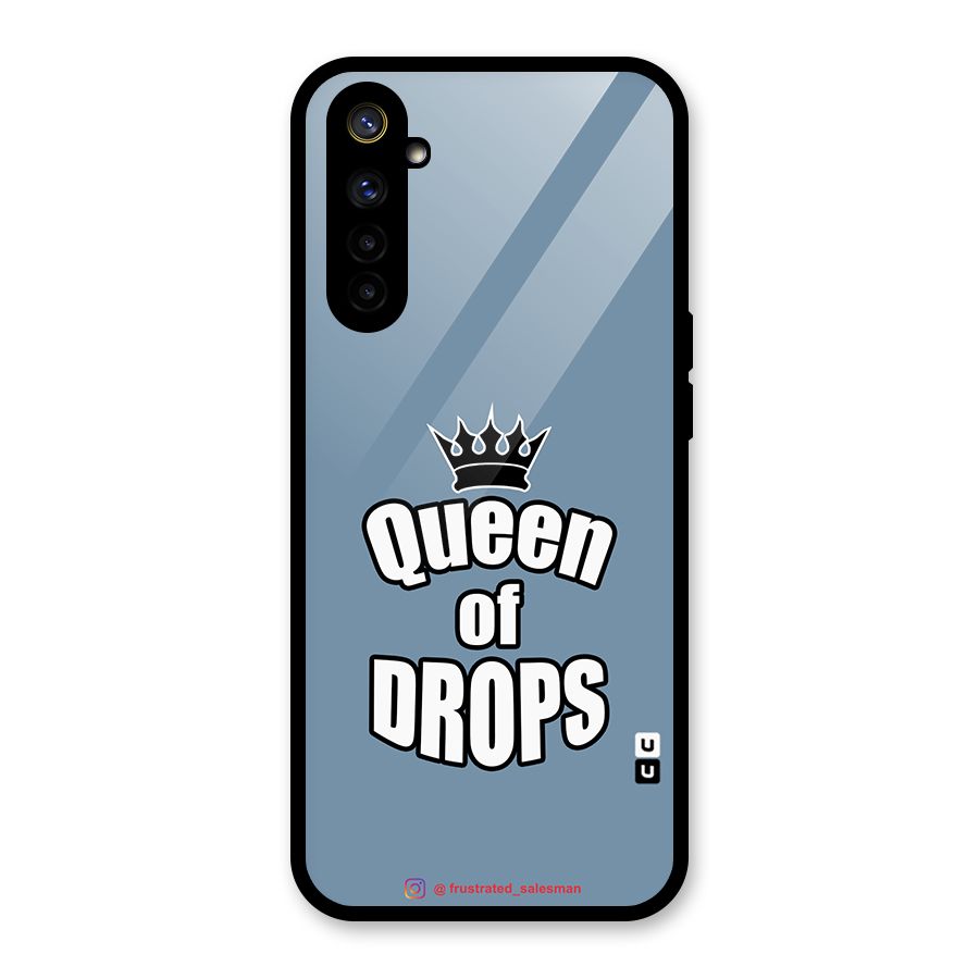 Queen of Drops SteelBlue Glass Back Case for Realme 6