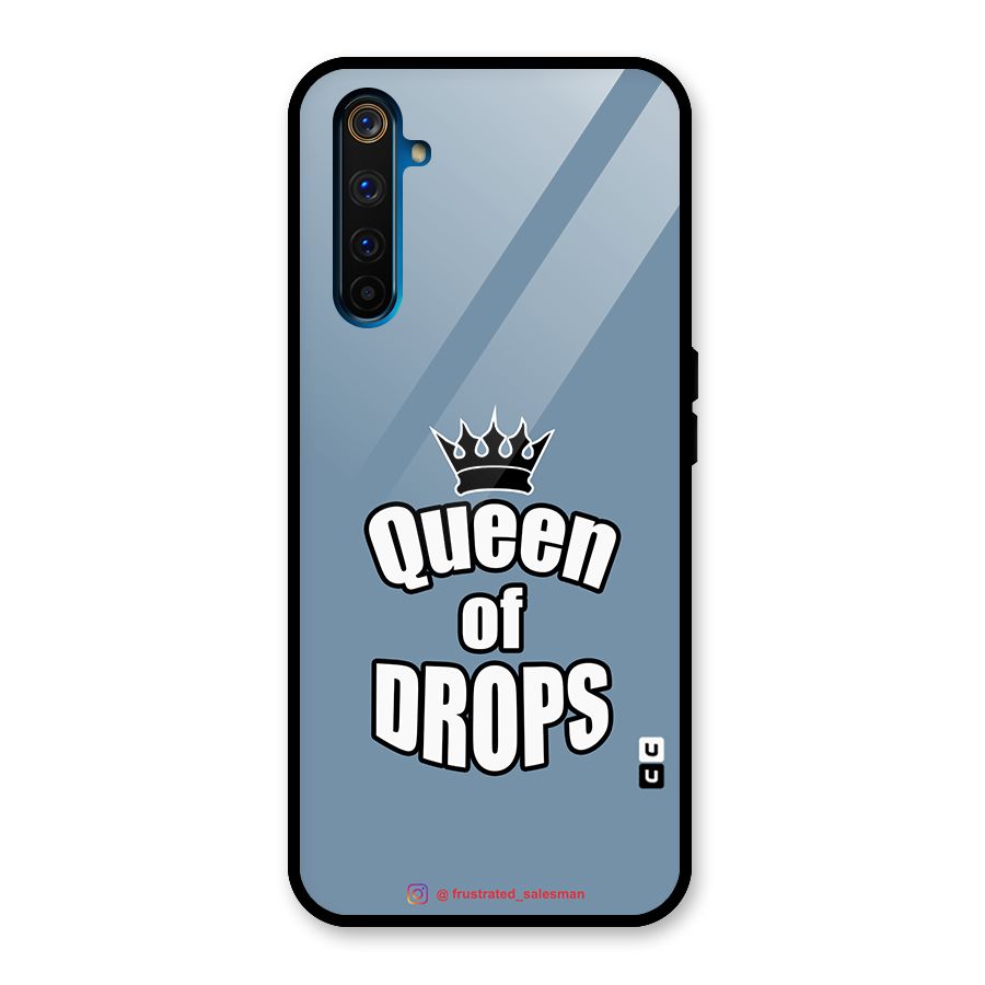 Queen of Drops SteelBlue Glass Back Case for Realme 6 Pro
