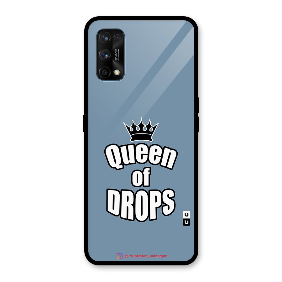 Queen of Drops SteelBlue Glass Back Case for Realme 7 Pro