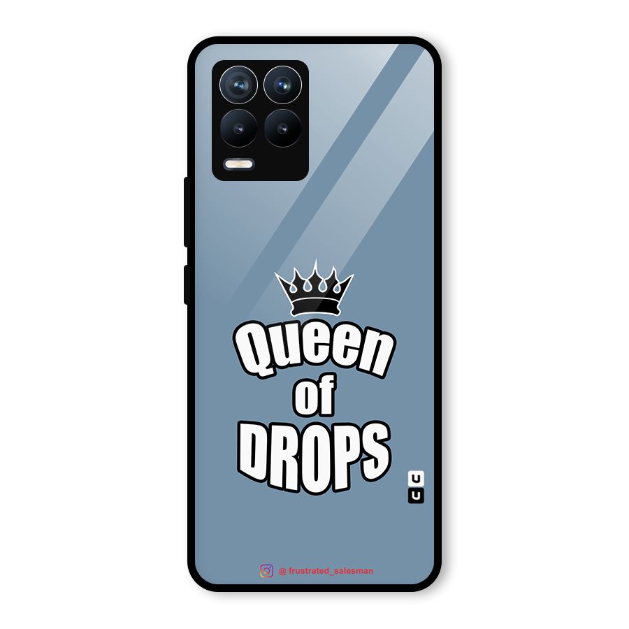 Queen of Drops SteelBlue Glass Back Case for Realme 8 Pro
