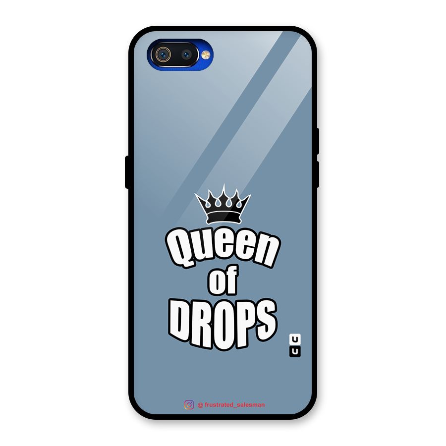 Queen of Drops SteelBlue Glass Back Case for Realme C2