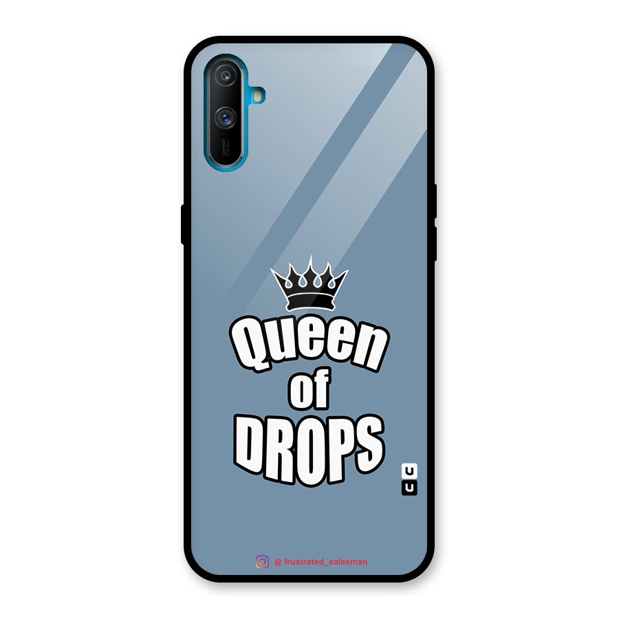 Queen of Drops SteelBlue Glass Back Case for Realme C3