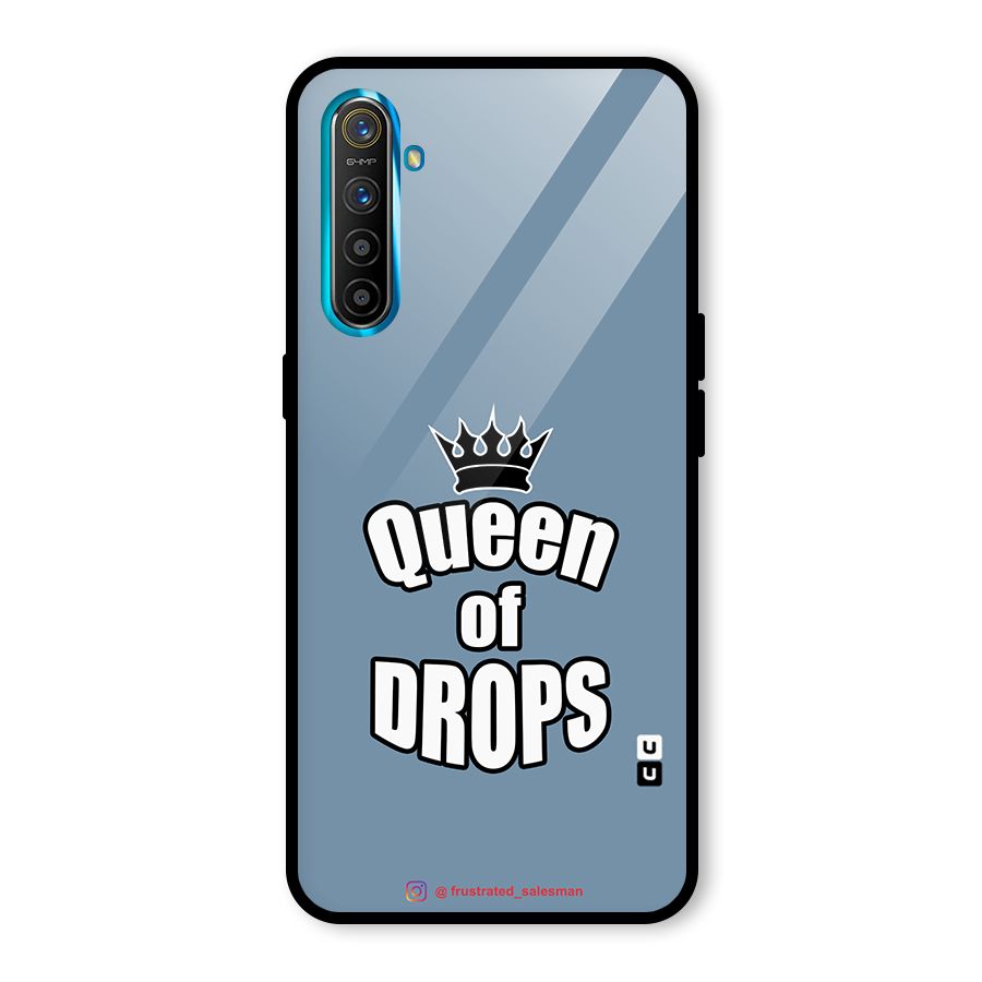 Queen of Drops SteelBlue Glass Back Case for Realme X2