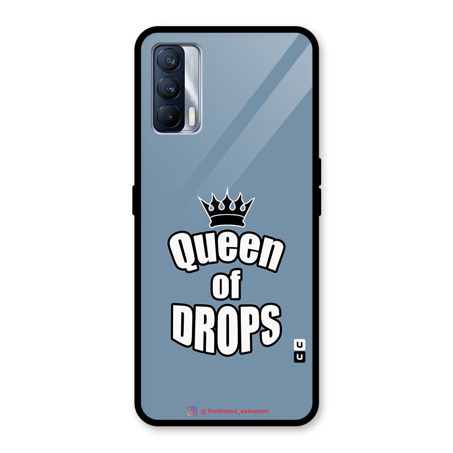 Queen of Drops SteelBlue Glass Back Case for Realme X7