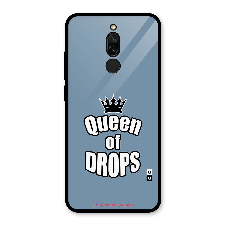 Queen of Drops SteelBlue Glass Back Case for Redmi 8