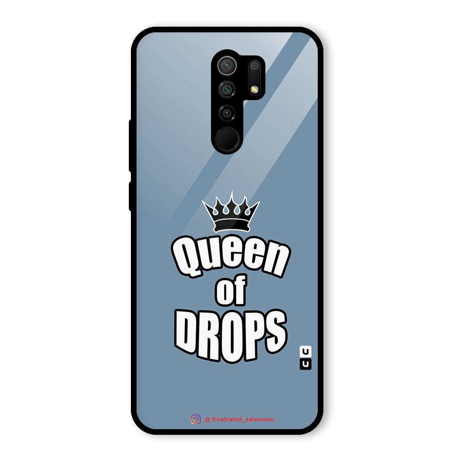 Queen of Drops SteelBlue Glass Back Case for Redmi 9 Prime