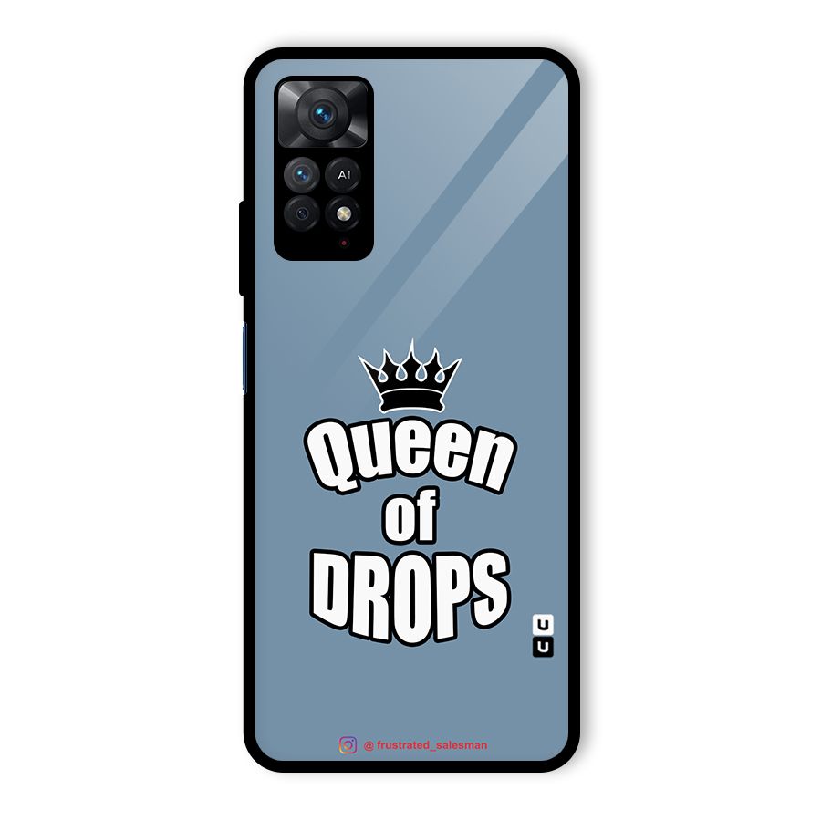 Queen of Drops SteelBlue Glass Back Case for Redmi Note 11 Pro