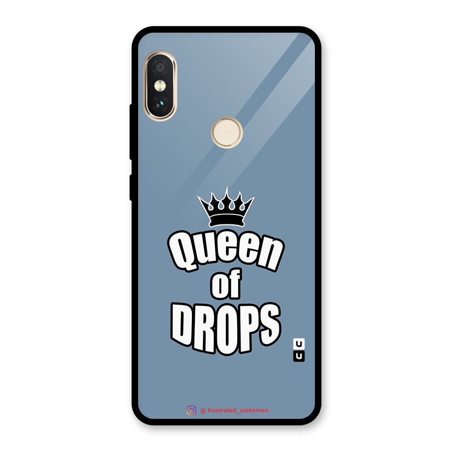 Queen of Drops SteelBlue Glass Back Case for Redmi Note 5 Pro