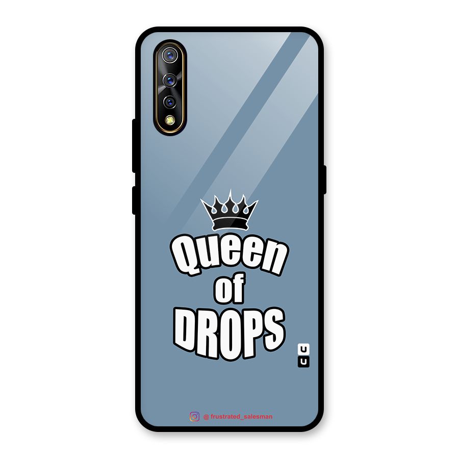 Queen of Drops SteelBlue Glass Back Case for Vivo S1