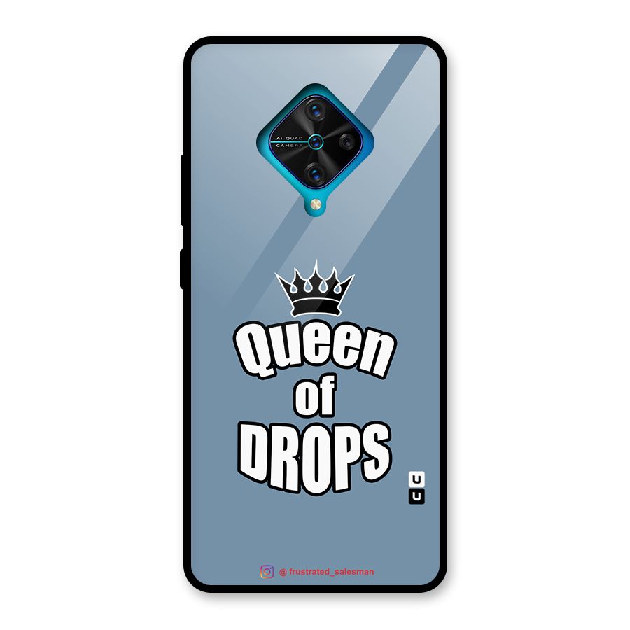 Queen of Drops SteelBlue Glass Back Case for Vivo S1 Pro