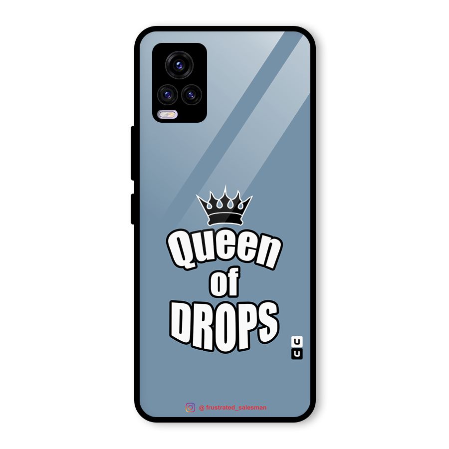 Queen of Drops SteelBlue Glass Back Case for Vivo V20
