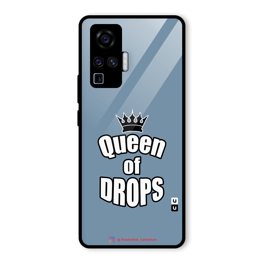 Queen of Drops SteelBlue Glass Back Case for Vivo X50 Pro